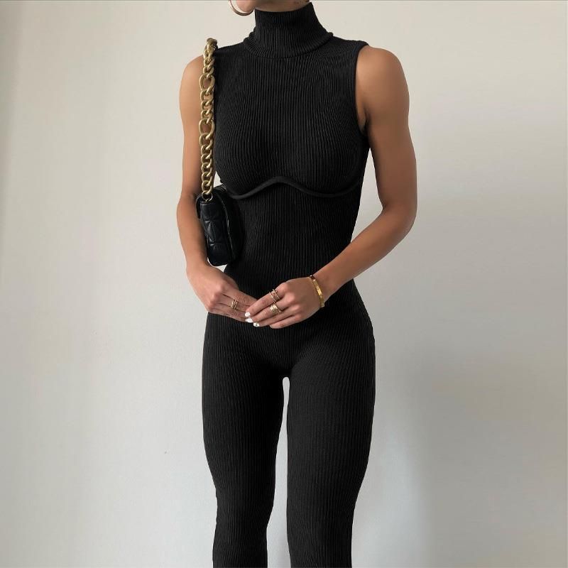 Ärmelloser High-Neck Yoga Jumpsuit für Damen – Sportlich & Stylisch